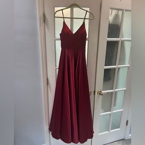 Red satin PROM DRESS (size 4/6)